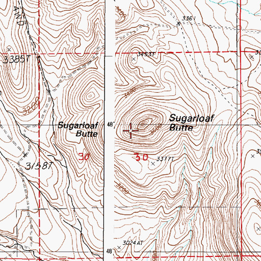 Topographic Map of Sugarloaf Butte, OR