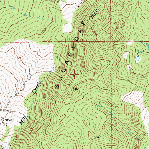 Topographic Map of Sugarloaf Mountain, OR