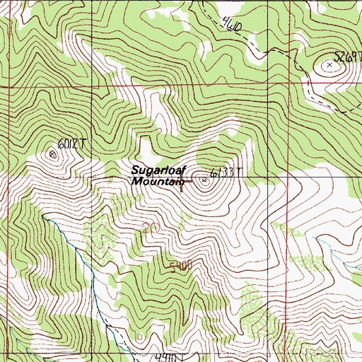 Topographic Map of Sugarloaf Mountain, OR
