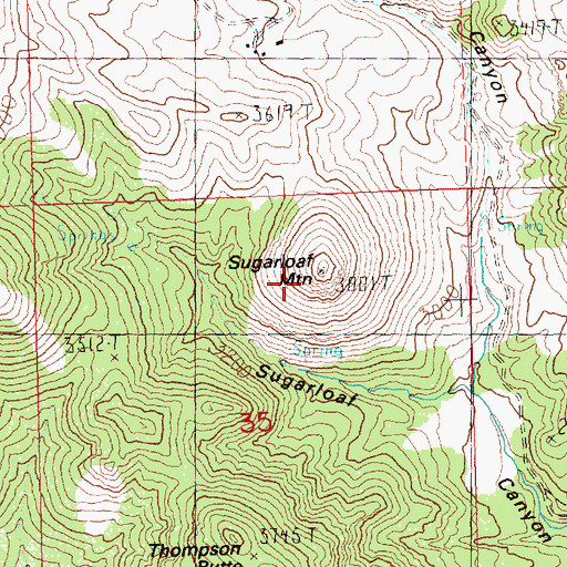 Topographic Map of Sugarloaf Mountain, OR