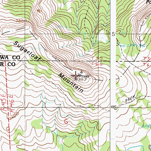 Topographic Map of Sugarloaf Mountain, OR