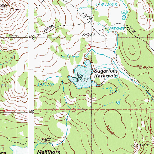 Topographic Map of Sugarloaf Reservoir, OR