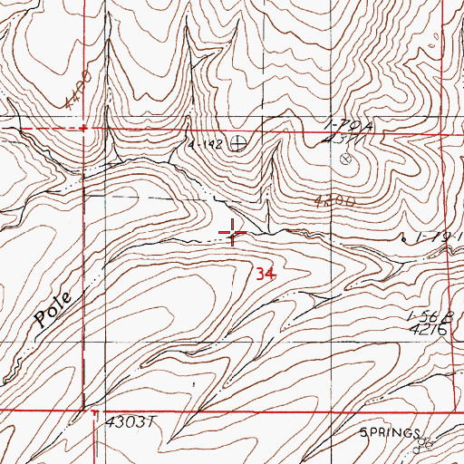 Topographic Map of Suitter Creek, OR