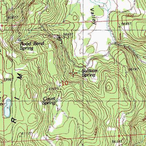 Topographic Map of Sullivan Spring, OR