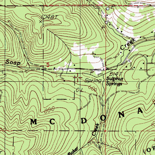 Topographic Map of Sulphur Springs, OR