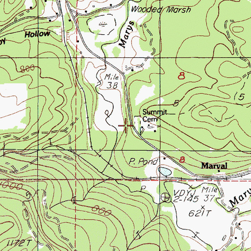 Topographic Map of Summit Cemetery, OR