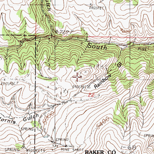 Topographic Map of Summit Mine, OR