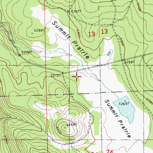 Topographic Map of Summit Prairie, OR