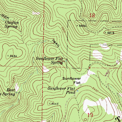 Topographic Map of Sunflower Flat Spring, OR
