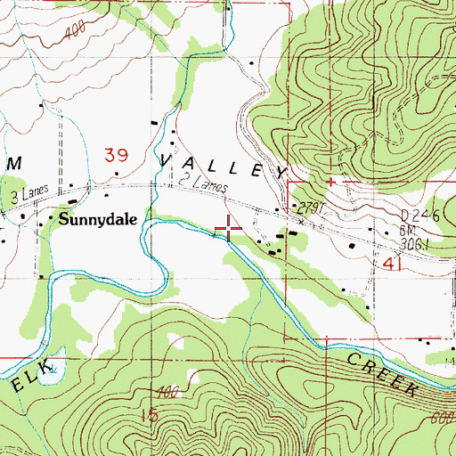 Topographic Map of Sunnydale School, OR
