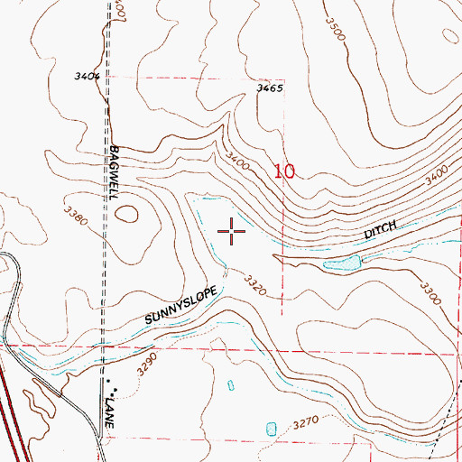 Topographic Map of Sunnyslope Ditch, OR