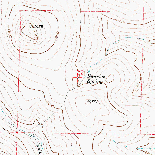 Topographic Map of Sunrise Spring, OR