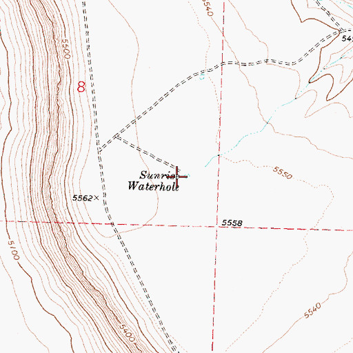 Topographic Map of Sunrise Waterhole, OR