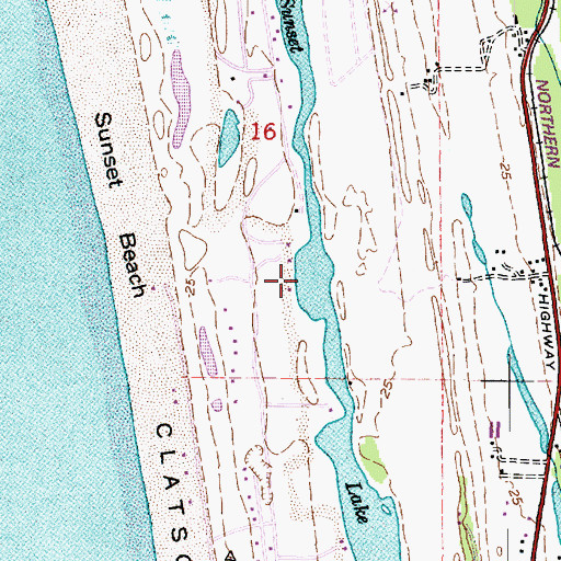 Topographic Map of Sunset Lake, OR