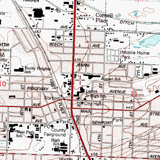 Topographic Map of Sunset Elementary School, OR