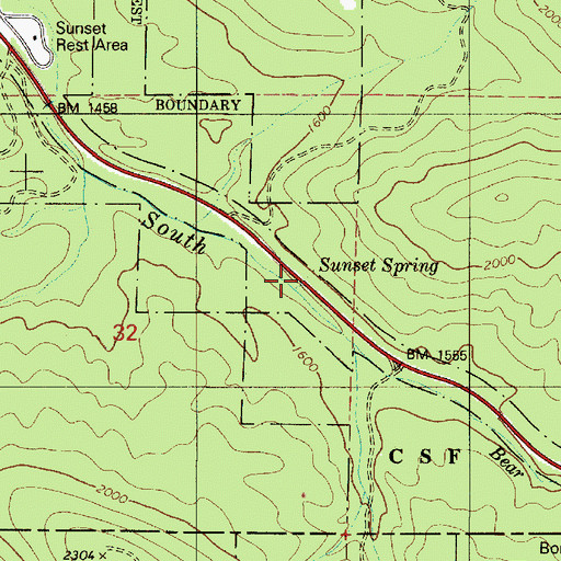 Topographic Map of Sunset Spring, OR
