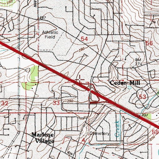 Topographic Map of Sunset Valley School (historical), OR
