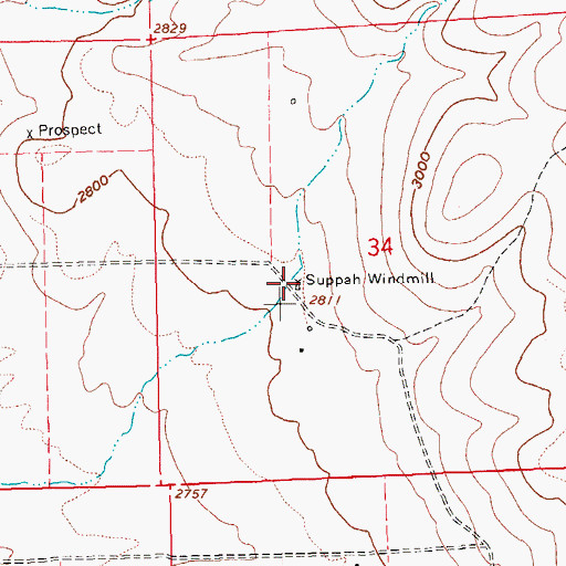 Topographic Map of Suppah Windmill, OR
