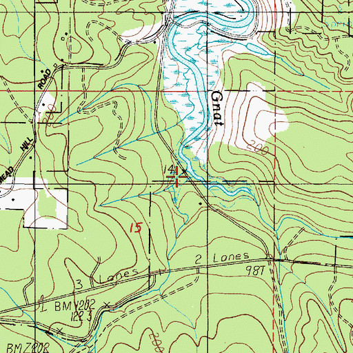Topographic Map of Supply Creek, OR