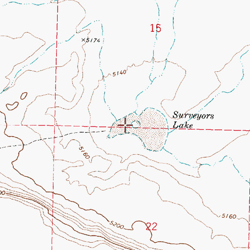 Topographic Map of Surveyors Lake, OR