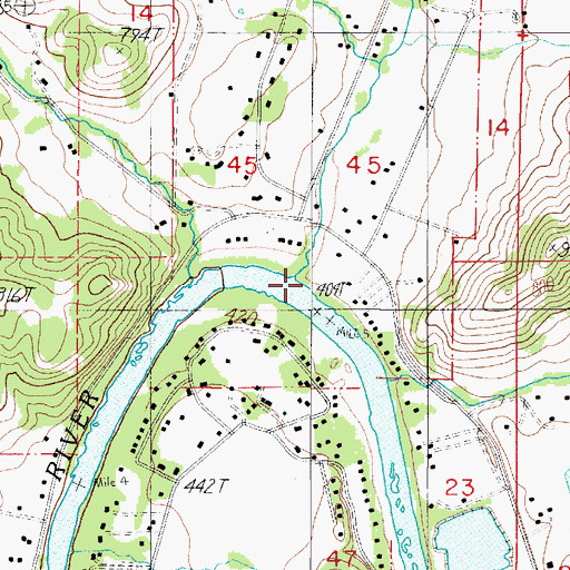 Topographic Map of Sutherlin Creek, OR