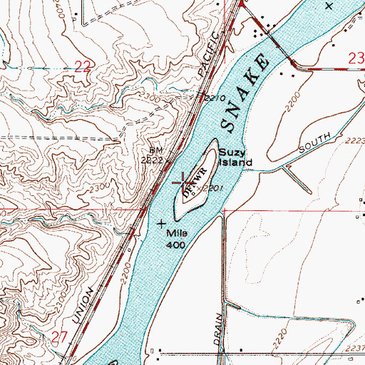 Topographic Map of Suzy Island, OR
