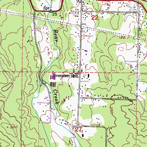Topographic Map of Svensen School (historical), OR