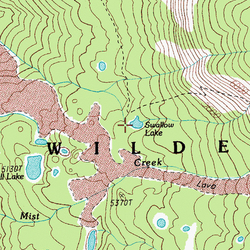 Topographic Map of Swallow Lake, OR