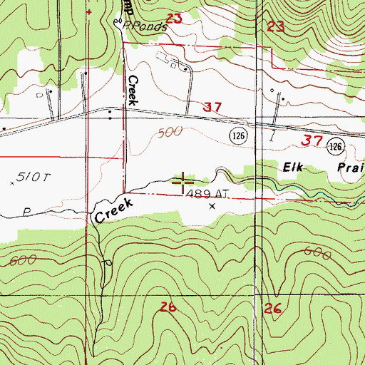 Topographic Map of Swamp Creek, OR
