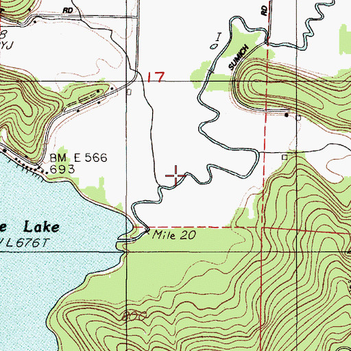 Topographic Map of Swamp Creek, OR