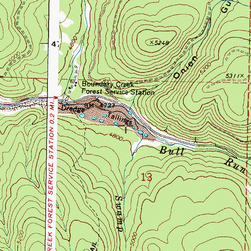 Topographic Map of Swamp Creek, OR