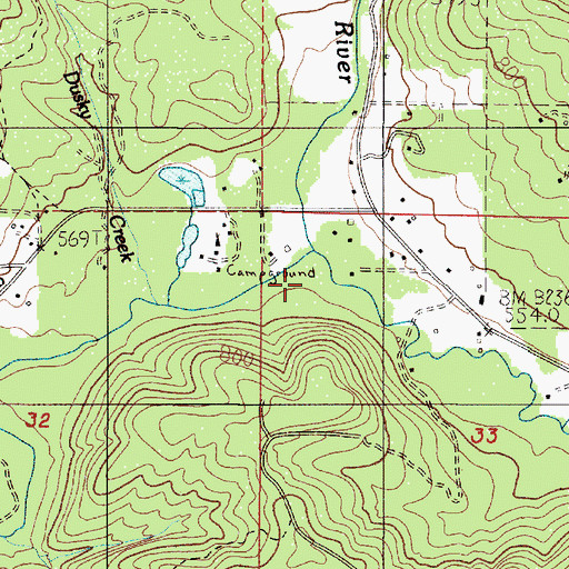 Topographic Map of Swamp Creek, OR