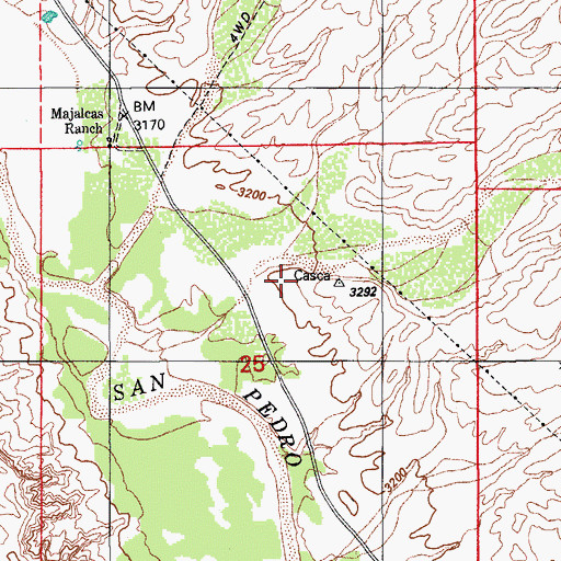 Topographic Map of Sierra Blanca Canyon, AZ