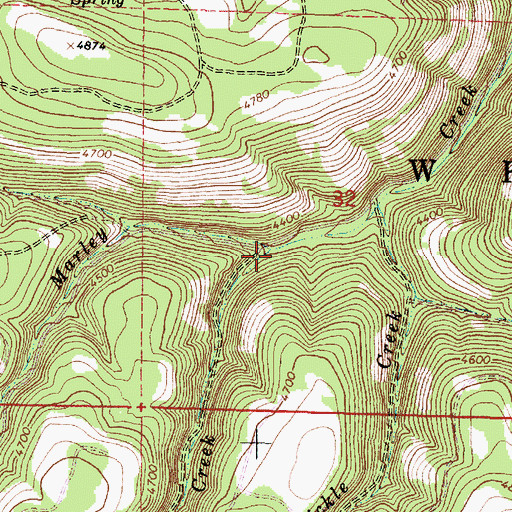 Topographic Map of Swan Creek, OR