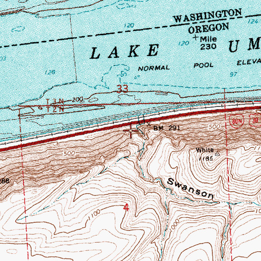 Topographic Map of Swanson Canyon, OR
