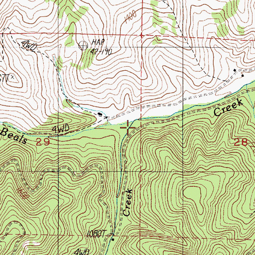 Topographic Map of Sweat Creek, OR