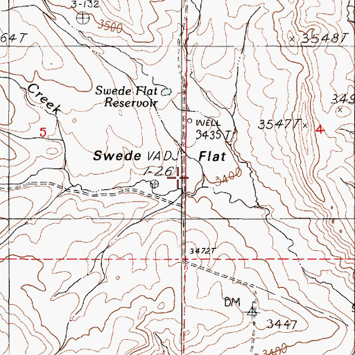 Topographic Map of Swede Flat, OR