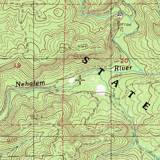 Topographic Map of Sweet Home Creek, OR