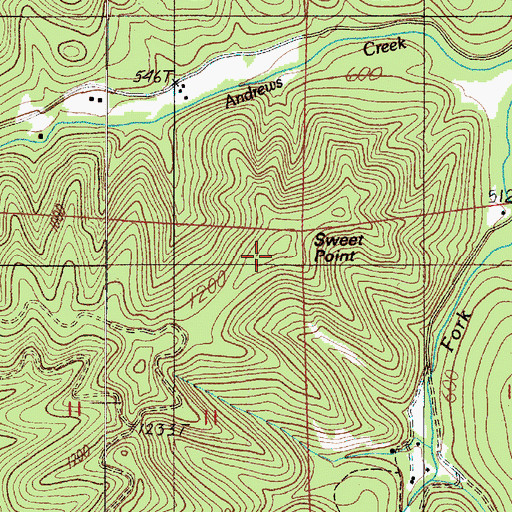 Topographic Map of Sweet Point, OR