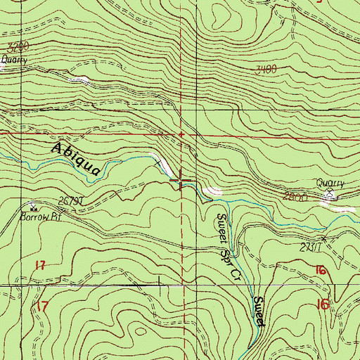 Topographic Map of Sweet Spring Creek, OR