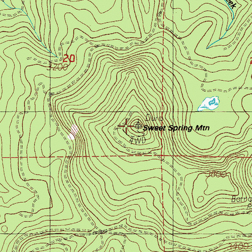 Topographic Map of Sweet Spring Mountain, OR
