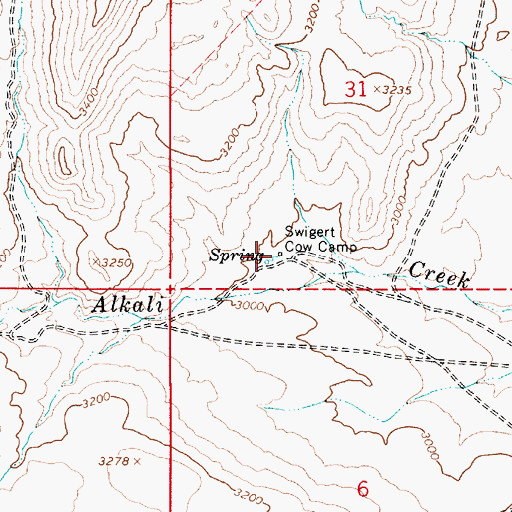 Topographic Map of Swigert Cow Camp, OR