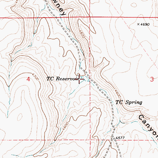 Topographic Map of C T Reservoir, OR