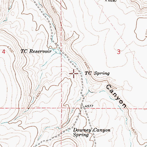 Topographic Map of C T Spring, OR