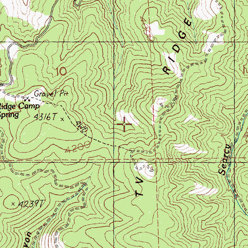 Topographic Map of T V Ridge, OR