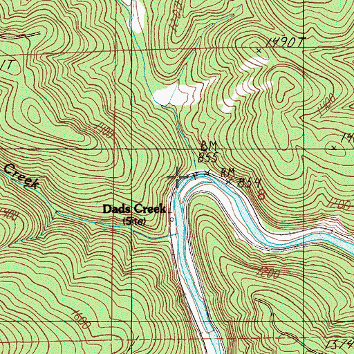 Topographic Map of Table Creek, OR