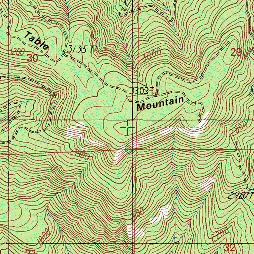 Topographic Map of Table Mountain, OR