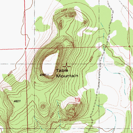 Topographic Map of Table Mountain, OR
