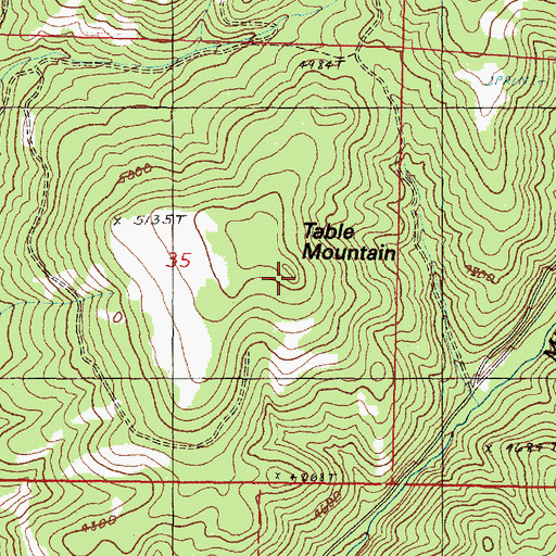 Topographic Map of Table Mountain, OR
