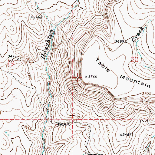 Topographic Map of Table Mountain, OR